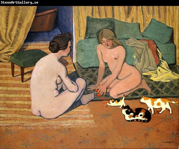 Felix  Vallotton Femmes nues aux chats